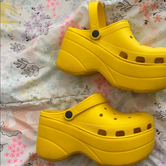 yellow platform crocs dolls kill